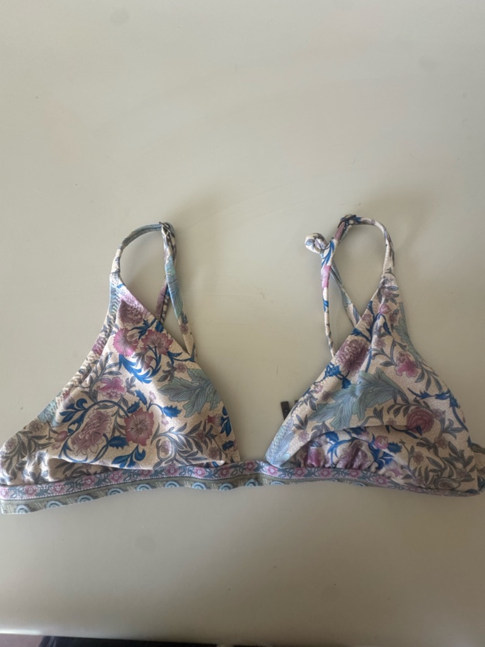 Spell Floral Paisley Bikini Top in Blue and Pink - Picture 3 of 3